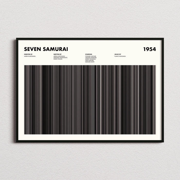 Seven Samurai Movie Barcode Poster