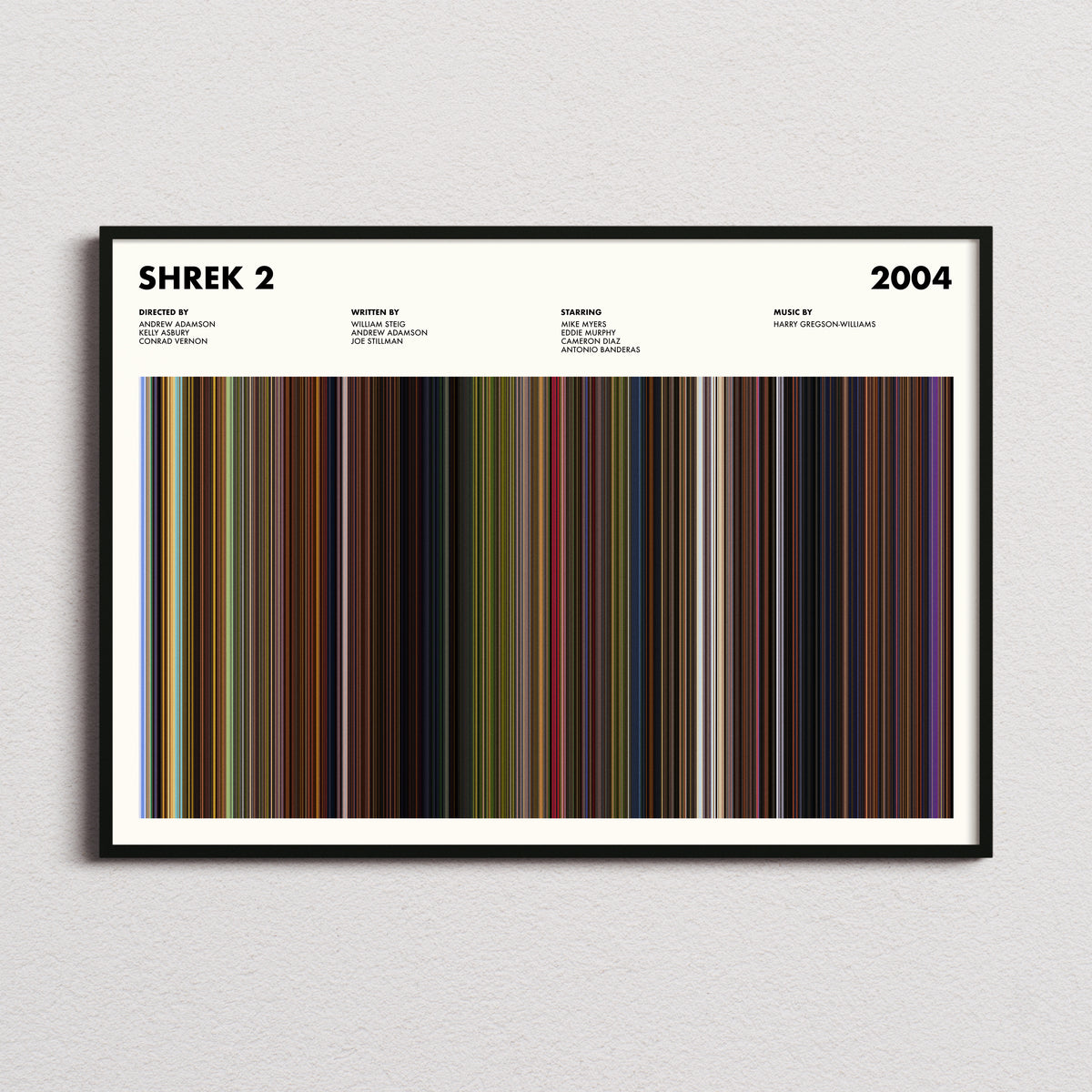 Shrek 2 Movie Barcode Poster — Movie Hues