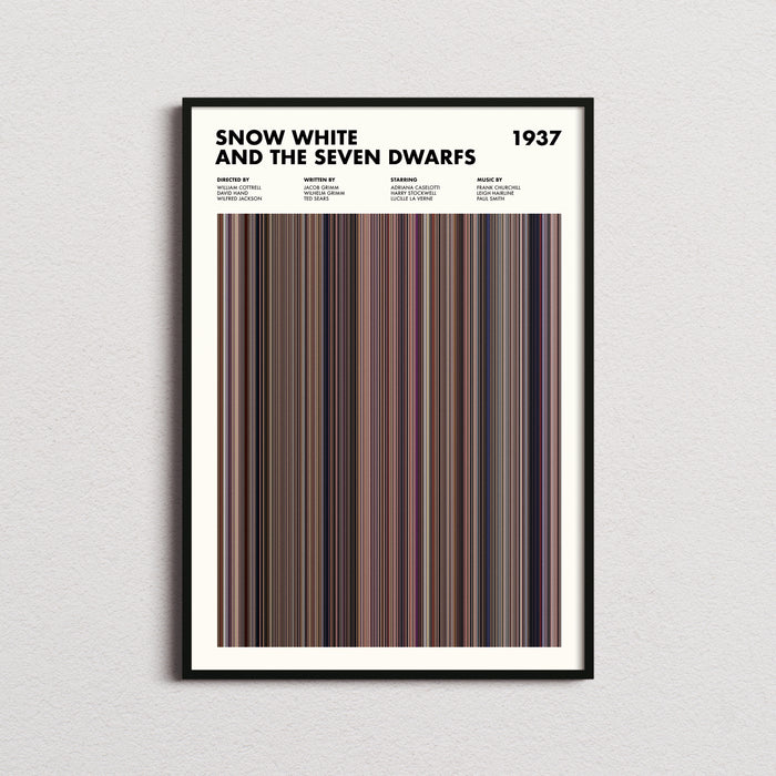 Snow White and the Seven Dwarfs Movie Barcode Poster