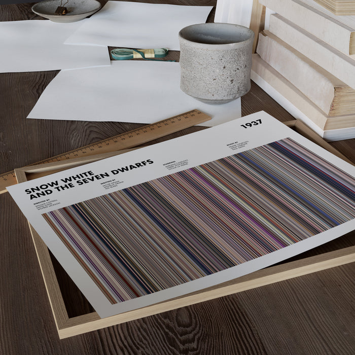 Snow White and the Seven Dwarfs Movie Barcode Poster