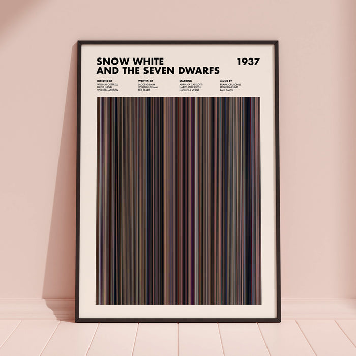 Snow White and the Seven Dwarfs Movie Barcode Poster