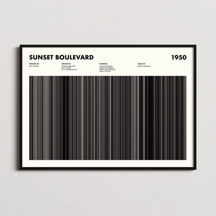 Sunset Boulevard Movie Barcode Poster