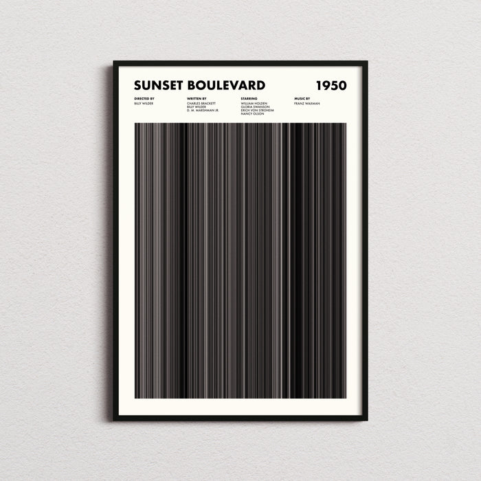 Sunset Boulevard Movie Barcode Poster