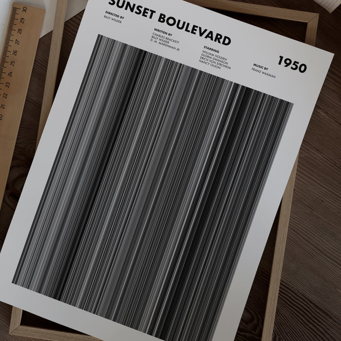 Sunset Boulevard Movie Barcode Poster