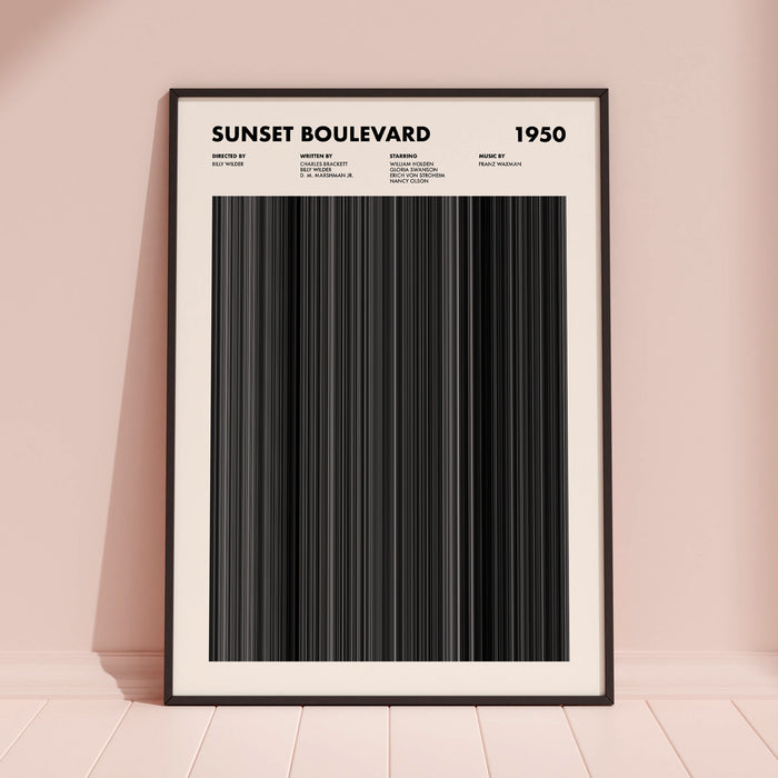 Sunset Boulevard Movie Barcode Poster