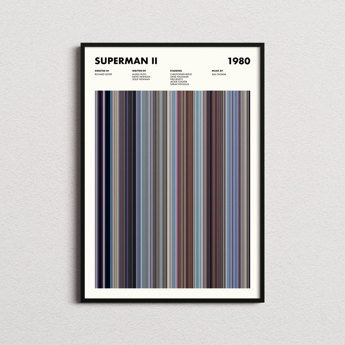 Superman 2 Movie Barcode Poster