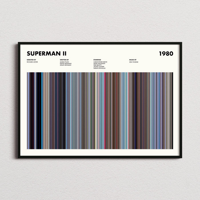 Superman 2 Movie Barcode Poster