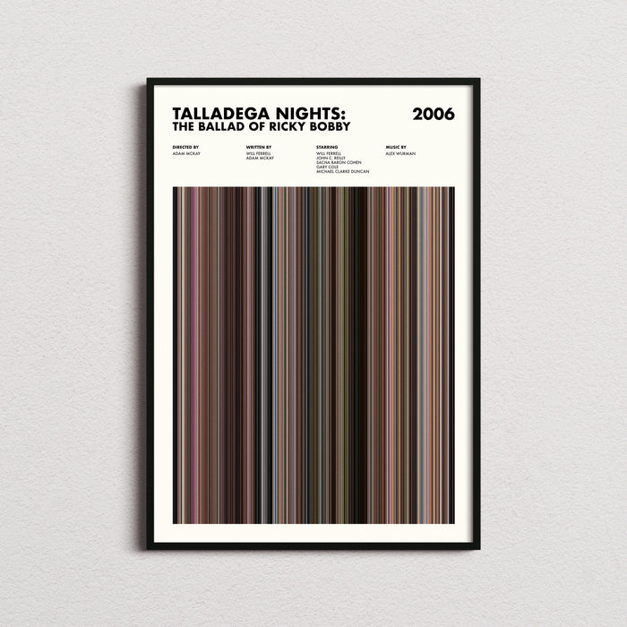 Talladega Nights Movie Barcode Poster