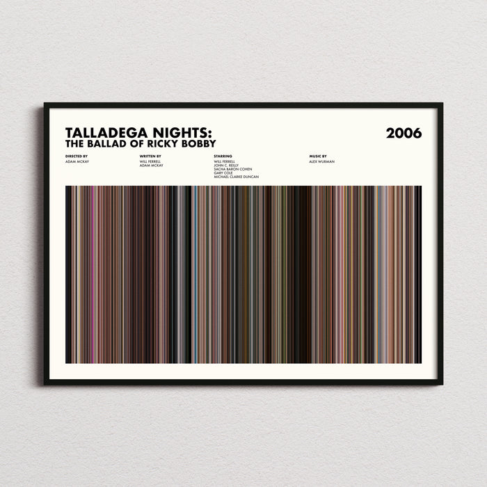 Talladega Nights Movie Barcode Poster