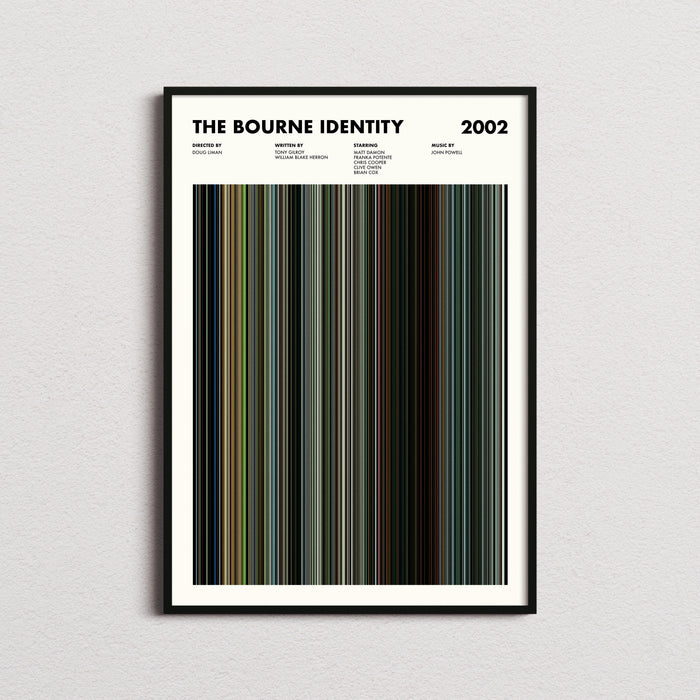 The Bourne Identity Movie Barcode Poster
