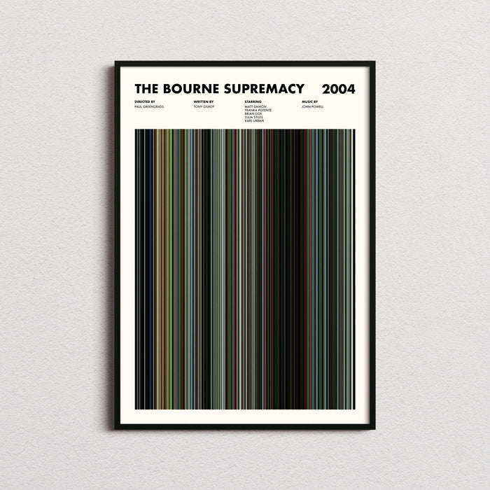 The Bourne Supremacy Movie Barcode Poster