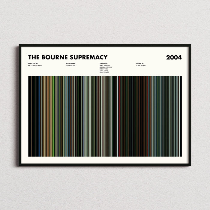 The Bourne Supremacy Movie Barcode Poster