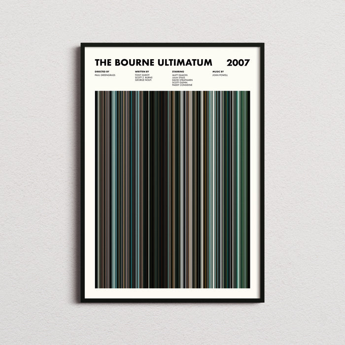 The Bourne Ultimatum Movie Barcode Poster