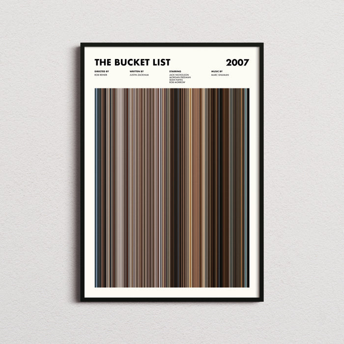 The Bucket List Movie Barcode Poster