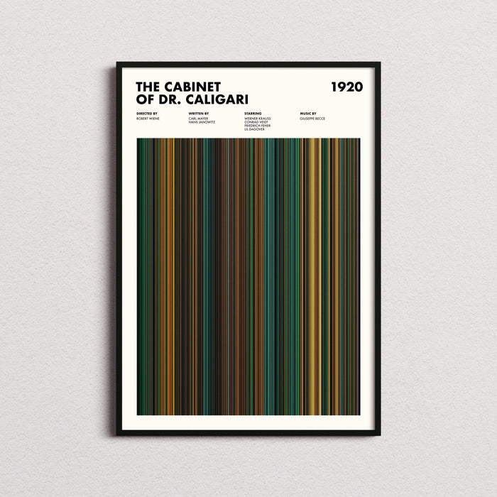 The Cabinet of Dr Caligari Movie Barcode Poster