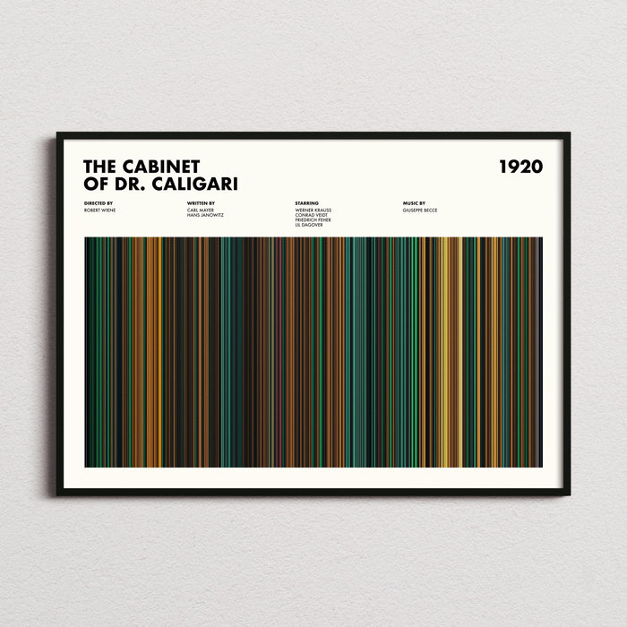 The Cabinet of Dr Caligari Movie Barcode Poster