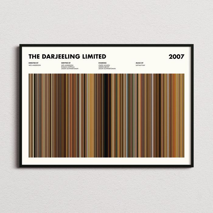 The Darjeeling Limited Movie Barcode Poster