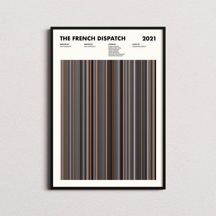 The French Dispatch Movie Barcode Poster