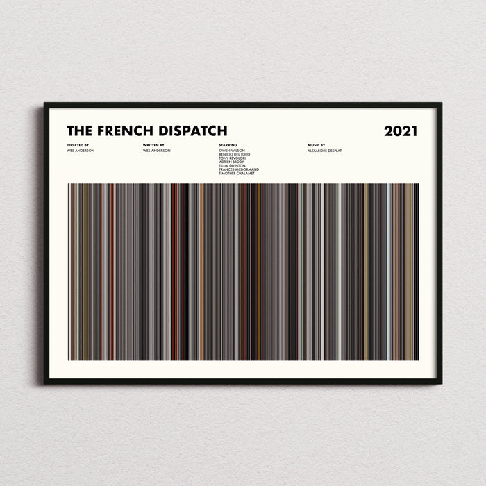 The French Dispatch Movie Barcode Poster