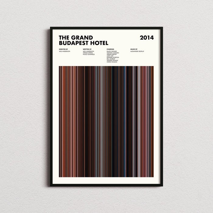 The Grand Budapest Hotel Movie Barcode Poster
