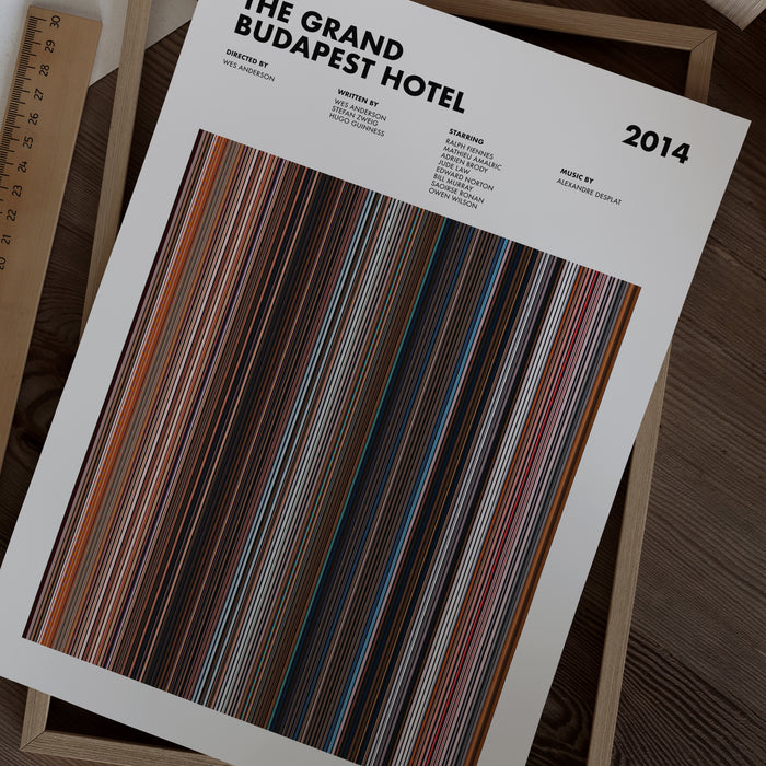The Grand Budapest Hotel Movie Barcode Poster