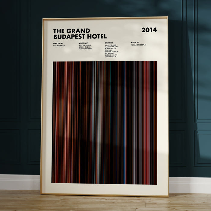 The Grand Budapest Hotel Movie Barcode Poster