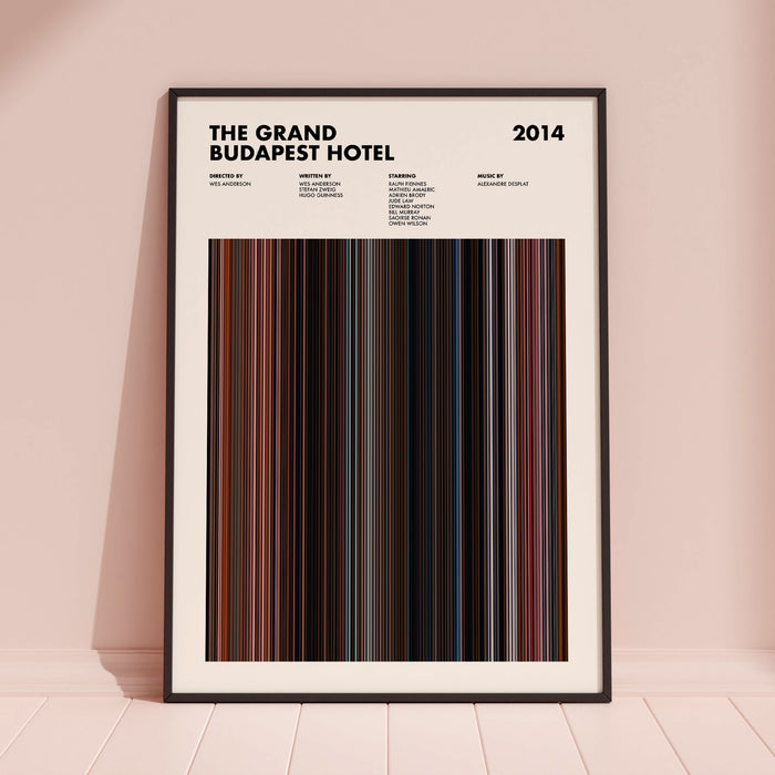 The Grand Budapest Hotel Movie Barcode Poster