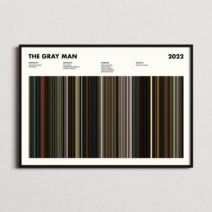 The Gray Man Movie Barcode Poster