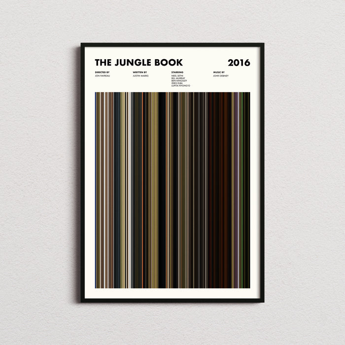 The Jungle Book 2016 Movie Barcode Poster