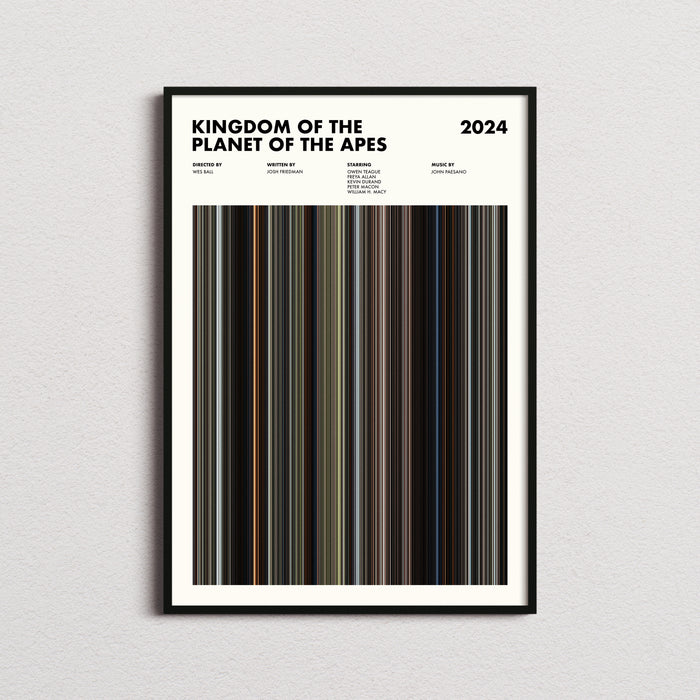 The Kingdom of the Planet of the Apes Movie Barcode Poster
