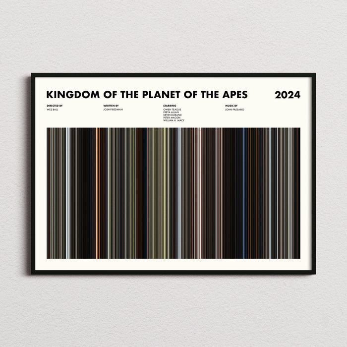 The Kingdom of the Planet of the Apes Movie Barcode Poster