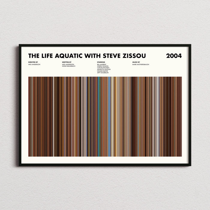 The Life Aquatic With Steve Zissou Movie Barcode Poster
