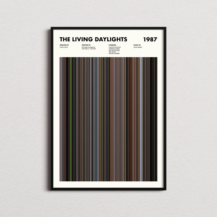 The Living Daylights Movie Barcode Poster