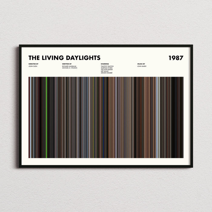 The Living Daylights Movie Barcode Poster