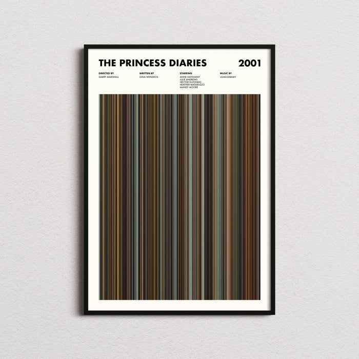 The Princess Diaries Movie Barcode Poster
