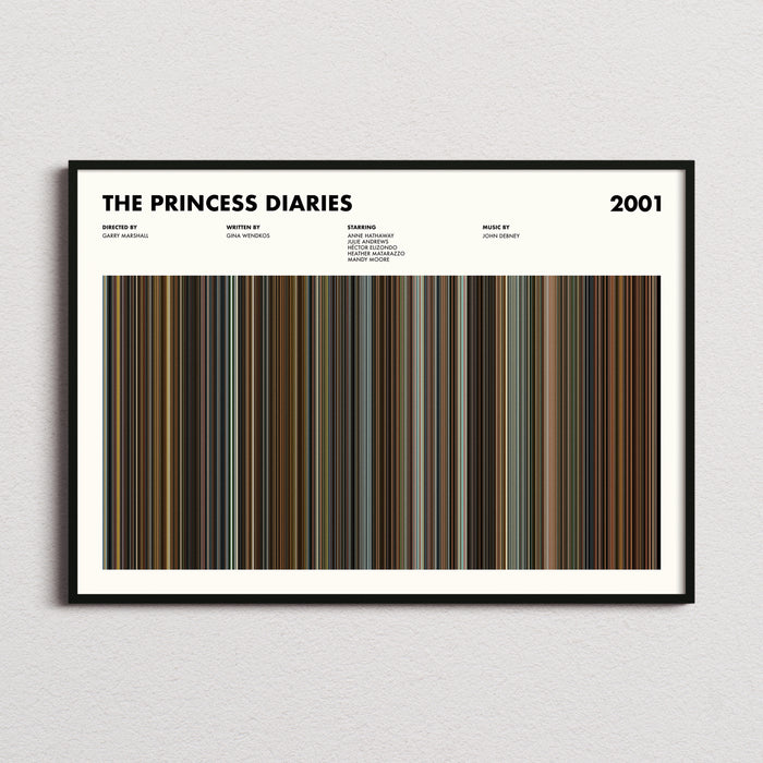 The Princess Diaries Movie Barcode Poster