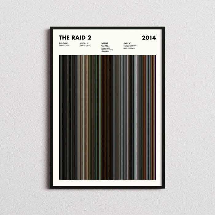 The Raid 2 Movie Barcode Poster