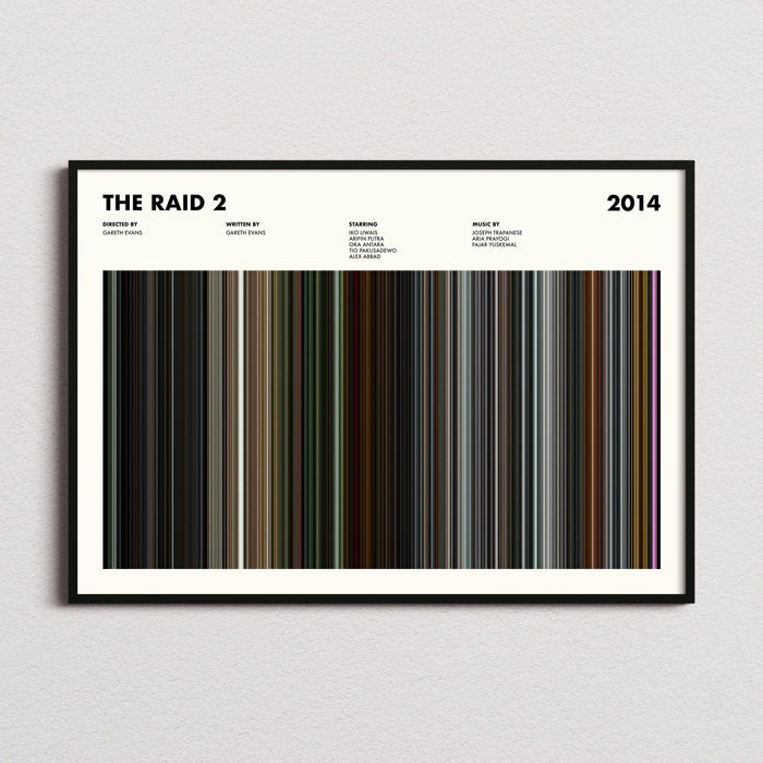 The Raid 2 Movie Barcode Poster