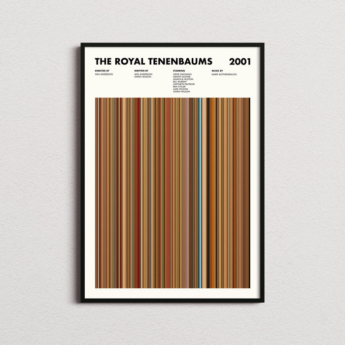 The Royal Tenenbaums Movie Barcode Poster