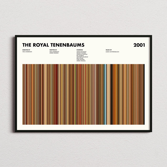 The Royal Tenenbaums Movie Barcode Poster
