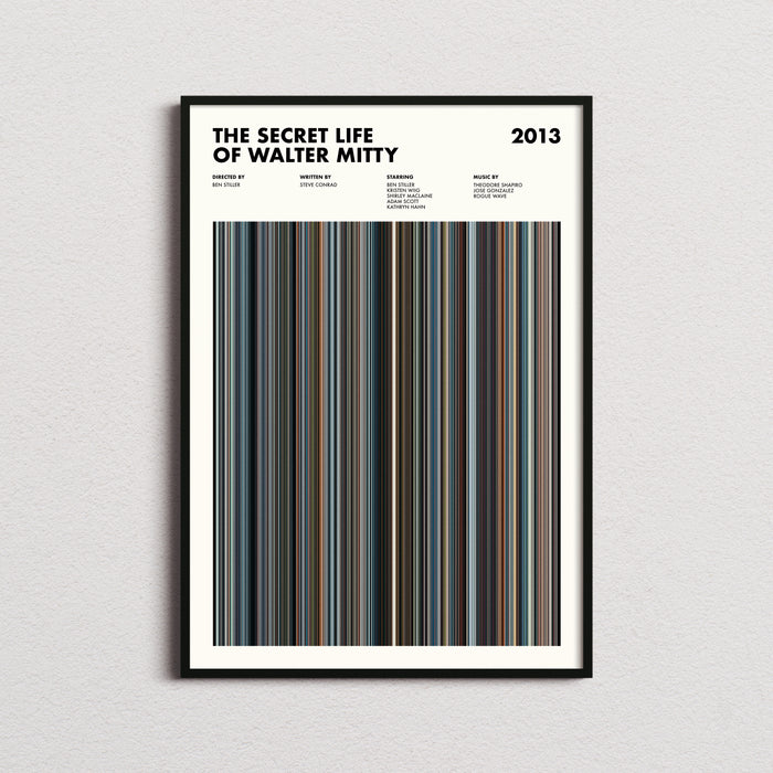 The Secret Life of Walter Mitty Movie Barcode Poster