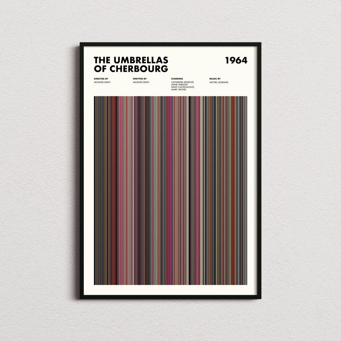 The Umbrellas of Cherbourg Movie Barcode Poster