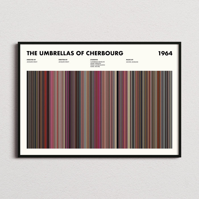 The Umbrellas of Cherbourg Movie Barcode Poster