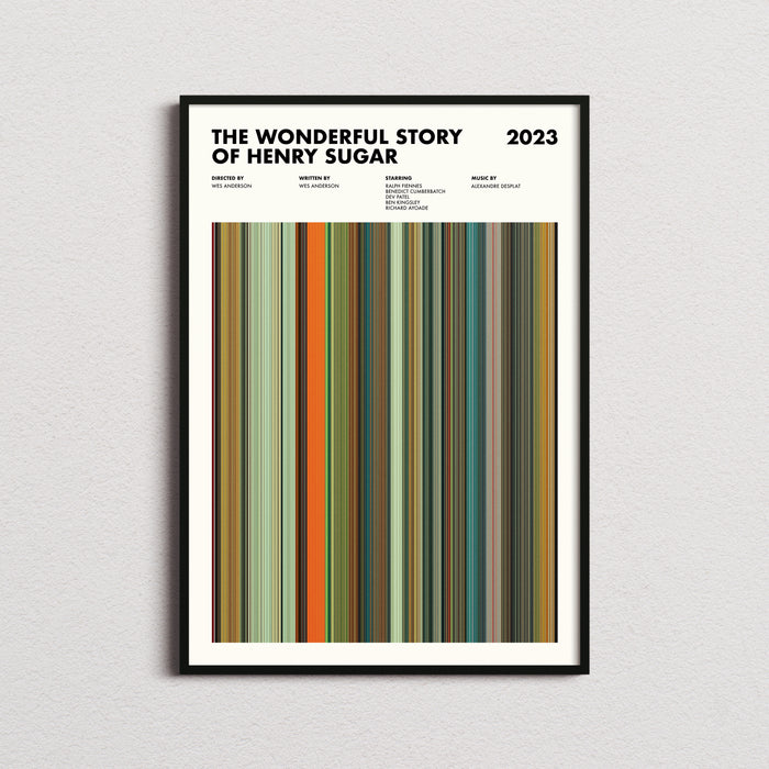 The Wonderful Story of Henry Sugar Movie Barcode Poster
