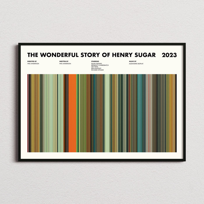 The Wonderful Story of Henry Sugar Movie Barcode Poster