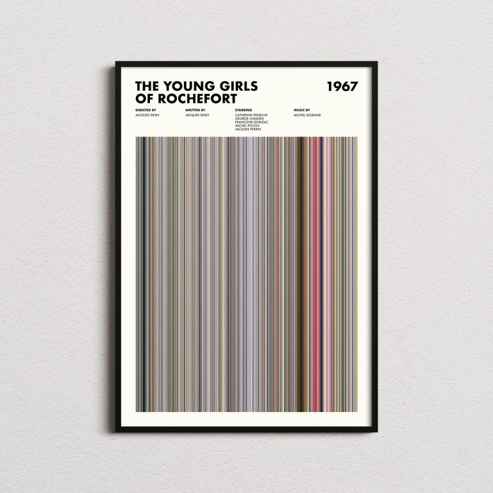 The Young Girls of Rochefort Movie Barcode Poster