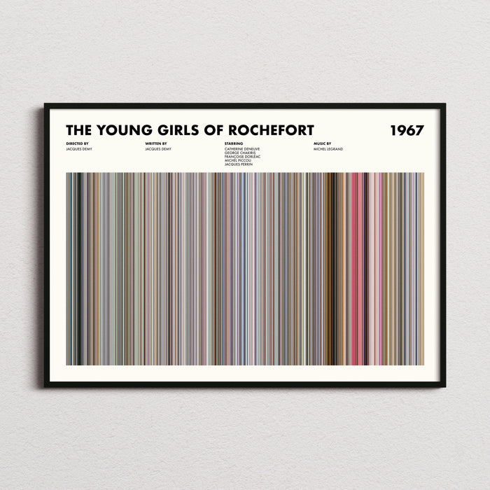 The Young Girls of Rochefort Movie Barcode Poster