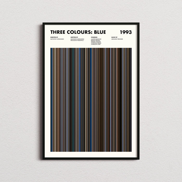 Three Colors Blue Movie Barcode Poster