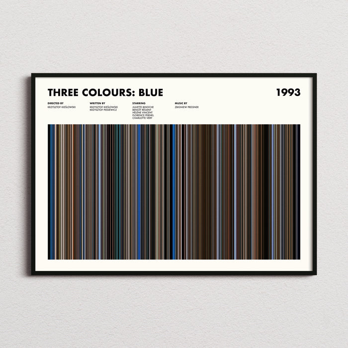 Three Colors Blue Movie Barcode Poster