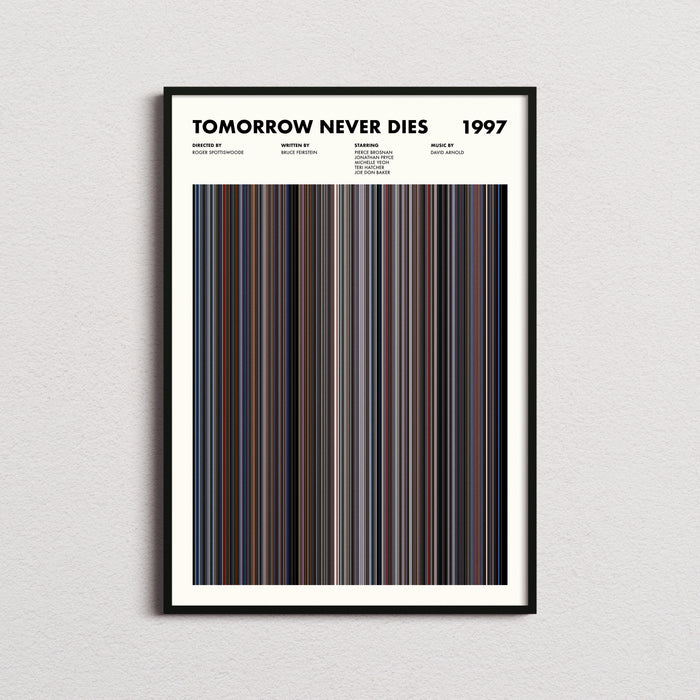Tomorrow Never Dies Movie Barcode Poster